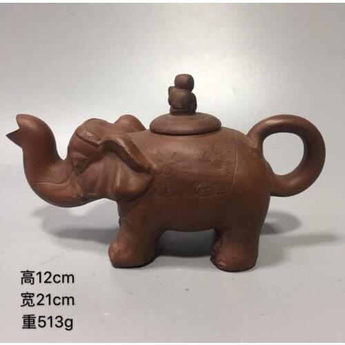 Purple Sand Clay Auspicious Elephant Handmade Teapot Kettle Kitchen Drink Tea Tool Household Accessories Ceramic Pot
