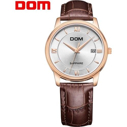 DOM Top Brand Luxury Men Watches Leather Band Quartz Analog Business Wrist Watch Gift For Man