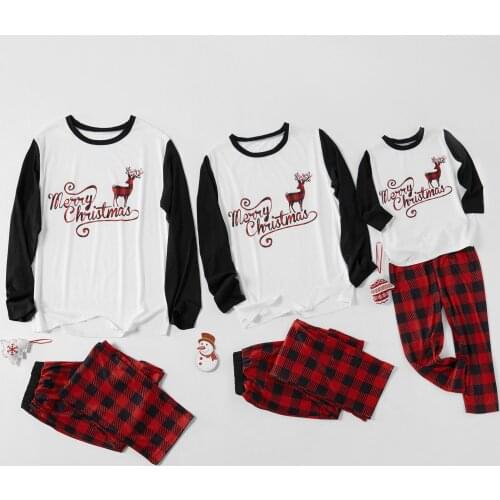 Christmas Family Pajamas Set Christmas Clothes Parent-child Suit Home Sleepwear New Baby Kid Dad Mom Matching Family Outfits