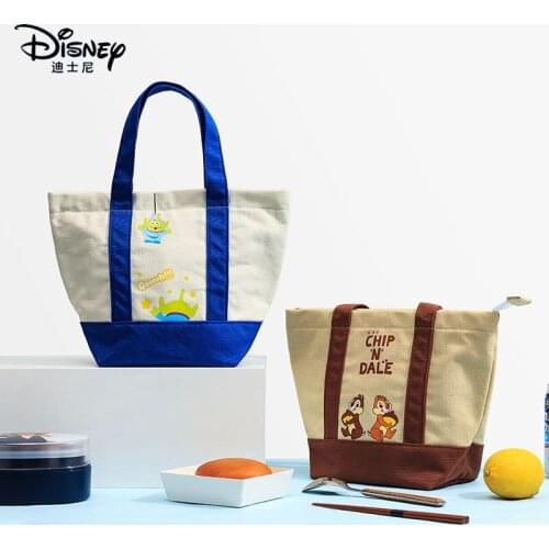 Disney genuine large capacity lunch bag cartoon fashion cute lunch box bag office worker portable tote bag in stock