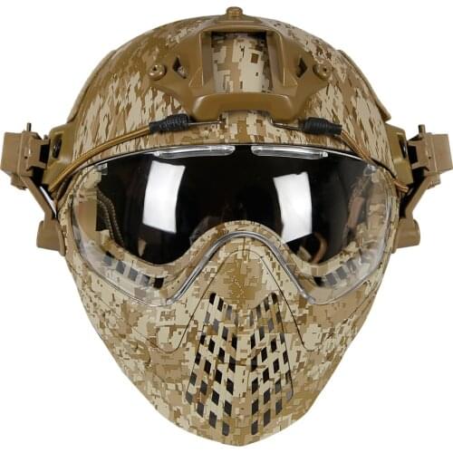 Tactical Full Face Helmet Mask with Protective Goggles Airsoft Safety Combat Wargame CS Helmet Hunting Shooting Paintball Helmet