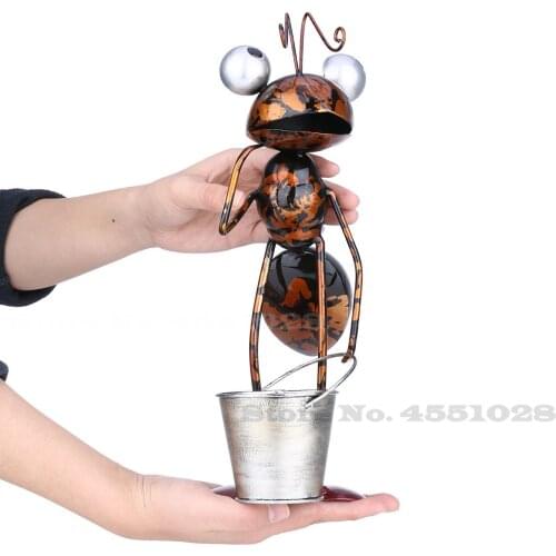 Creative Ant Succulent Plant Pots Three Little Ants Home Decoration Crafts Metal Iron Art Retro Garden Lawn Ornaments