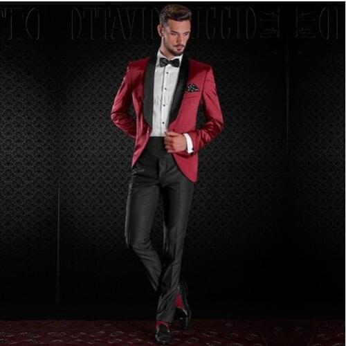 High Quality One Button Groomsmen Shawl Lapel Groom Tuxedos Men Suits Wedding/Prom Best Man Blazer ( Jacket+Pants+Tie) A100
