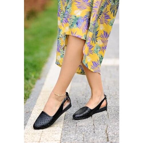 A108-20Siyah Pink Potin Women Black Shoes