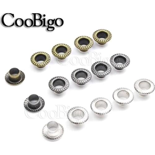100pcs Hole 4.5mm Metal Eyelets Leathercraft DIY Scrapbooking Shoes Boots Belt Cap Bag Tags Clothes DIY Craft Sewing Accessories