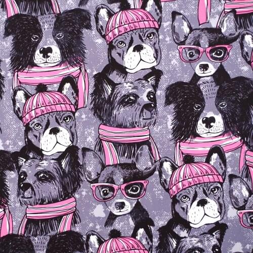 140cmx50cm Cotton Fabric - Lovely dogs(377)