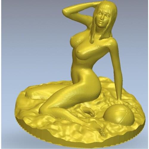 3d model relief for cnc or 3D printers in STL file format girl with ball