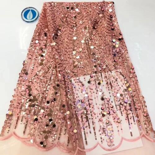 African sequined tulle lace fabric 2020 high-quality lace fabric French Nigeria lace fabric embroidery clothing D37691