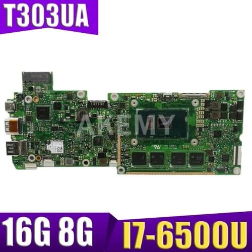 Akemy T303UA I7-6500 CPU 8GB/16G RAM Mainboard For ASUS Transformer 3 T303U T303UA Laptop Motherboard T303UA Mainboard Test OK