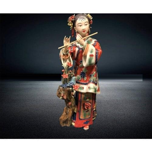 Antique Chinese Style Beautiful Women Angels Porcelain Figurines Classical Painted Art Female Statue Ceramic Home Decor R4149