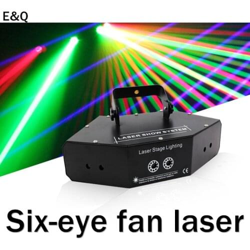 Free shipping voice-activated six-eye laser light line laser disco DJ dance party stage effect light