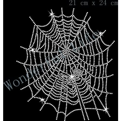 Free shipping Spider web Spider Hotfix Rhiestone Transfer