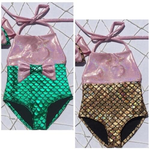 ITFABS Kids Baby Girl Mermaid Swimwear Bikini Swimsuit Bathing Suit Sunsuit Costume Size 0-3T