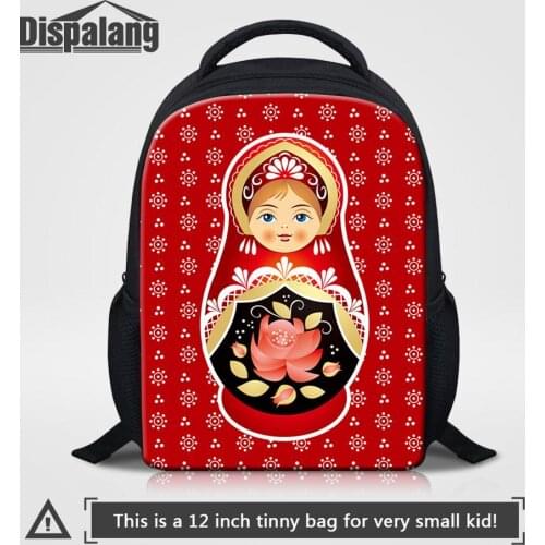 Girl Lovely Russian Matryoshka Doll Backpack For Kindergarten 12 Inch Small School Bags Kids Daily Bagpack Children Cute Rugzak