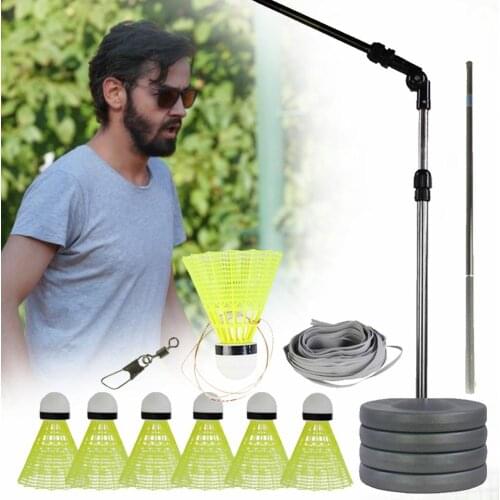 Elastic Badminton Trainer One Person Portable Badminton Single Training Sparring Badminton Set For Children Adult Sport Toys