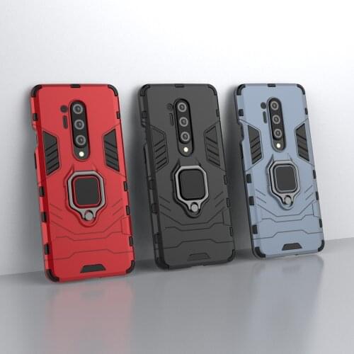 150pcs/lot Hybrid TPU+PC Armor Back Phone Case For Oneplus 6T For One Plus 7 7T 8 Pro Car With Ring Bracket