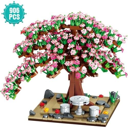 Technical Ideas Tree House Building Blocks Cherry Tree Model Bricks Assembly Educational Toys Birthday Gift For Children