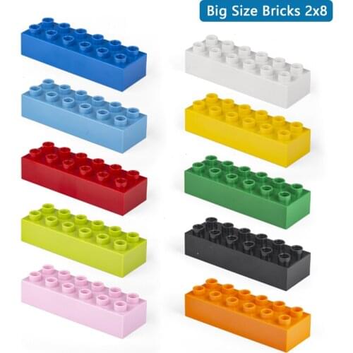 Aquaryta 5pcs/bag Big SIZE 2x6 Building Blocks Parts DIY Toys Compatible Duploed Puzzle Creative Toys for Children Gift for Kid