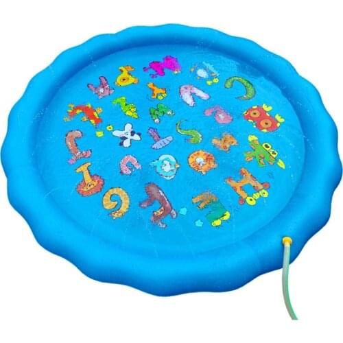 Letter Water Spray Mat Outdoor Water Toys Childrens Lawn Ferrule Game Mat Inflatable Spray Pond Dinosaur Sprinkler Mat
