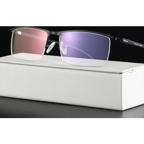 Metal Frame Glasses Browline Frame Half Rim Spectacles Men Business Style with Spring Hinges New Arrival