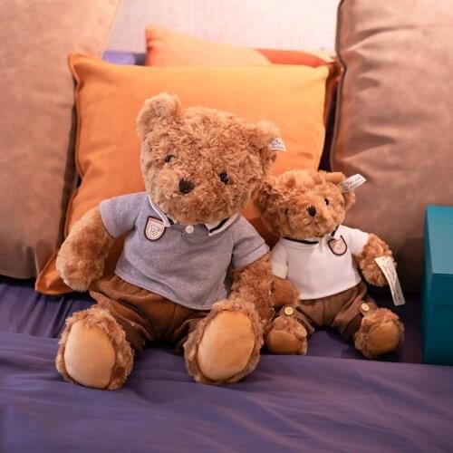 1pc 35/55cm Cute Teddy Bear Plush Toys Stuffed Soft Animal Bear with Clothes Pillow for Children Girls Valentines Gift