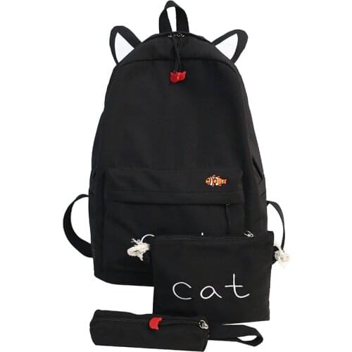Kawaii Women‘s Backpack Cute School Backpacks 3 pieces set school bag for girl