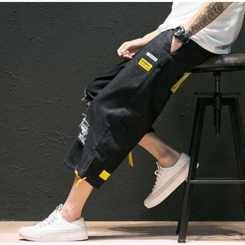 Mens Broken Hole Baggy Jeans Slim Men Jeans Hip Hop Casual Jean Homme Denim Pants Classic Cowboys Young Man Jogging Trousers