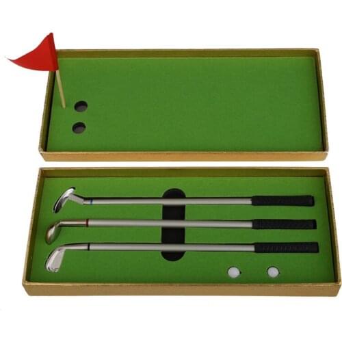 3Pcs Golf Outdoor Clubs Models Ballpoint Pen 2 Golf Balls Flag Putter Set Gift Three Colors High quality
