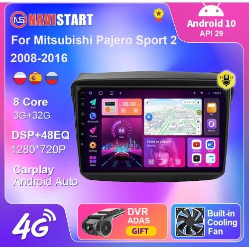 2 Din For Mitsubishi Pajero Sport 2 L200 Triton 2008-2016 Android 10 Car radio GPS Navigation 4G Auto Carplay No DVD Player