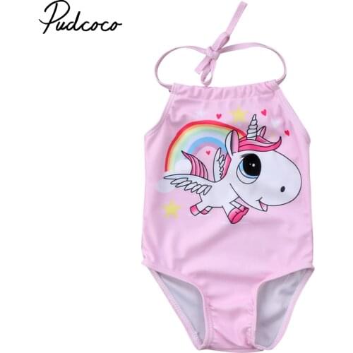 2018 Brand New Toddler Infant Newborn Baby Girls Cute Unicorn Bikini Swimwear Swimsuit Bathing Suit Beachwear Cartoon Clothes