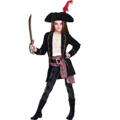New Halloween Christmas Gift Pirate Costumes Girls Party Cosplay Costume for Children Kids Clothes Performance Kindergarten
