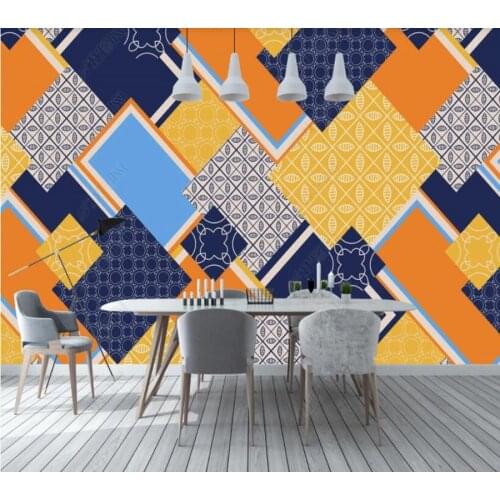 Custom papel parede Modern fashion fun geometric pattern for living room bedroom sofa background wall decoration wallpaper