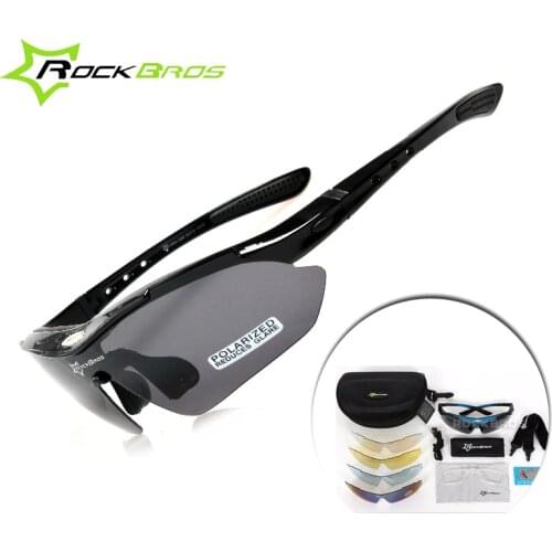 ROCKBROS Hot Polarized Cycling Sun Glasses Outdoor Sports Bicycle Glasses Bike Sunglasses TR90 Goggles Eyewear 5 Len 4 colors