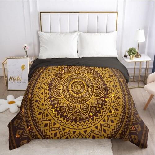 Custom Duvet Cover with Zipper Comforter/Quilt/Blanket Case Queen/King 240x220 140x200 180x210 3D Bedding Black Golden