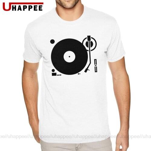 Grey Headphones Record Disc Platter Disk Dj Play Vinyl Spin Tees Mens Bespoke Short Sleeves Blue O-neck Tee