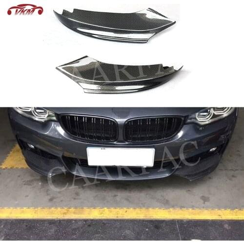 Front Lip Spoiler Splitters Flaps Cupwings for BMW F32 F33 435i M Sport 2014-2017 Carbon Fiber / FRP Head Chin Guard Car styling