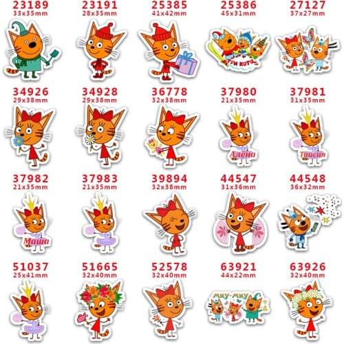 DIY Craft Supplies Sewing Accessories Cartoon Cat Printed Planar Resins Mold 30 Pieces. PR-23189