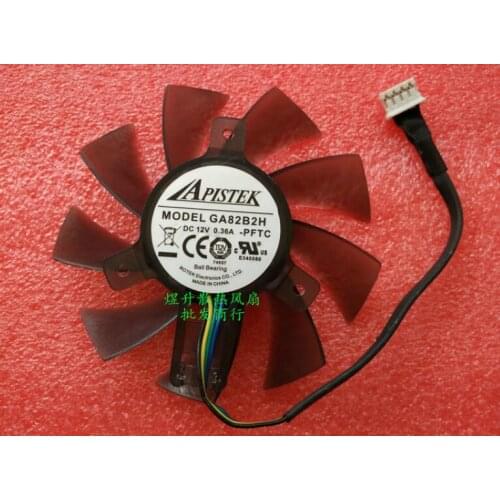 Original apistek ga82b2h DC12V 0.36A hole pitch 3.8 * 3.8cm 4-wire video card fan