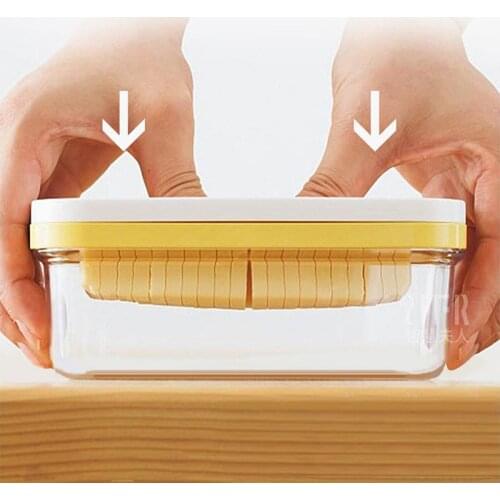 VFGTERTE 1PC Butter Cutter Storage with Lid Glass Slicer Bread Cake Cheese Keeper Container Multi-Functional Kitchen Storage Box