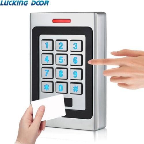 Waterproof IP67 RFID 125Khz/13.56Mhz Access Control Card Reader Keypad Metal Security Entry Door Reader Wiegand 26/34 output