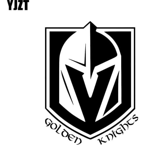 YJZT 9.9*13.2CM Golden Knights Serious Soldier Covering The Body Warrior Car Sticker Black/Silver Vinyl C20-1842