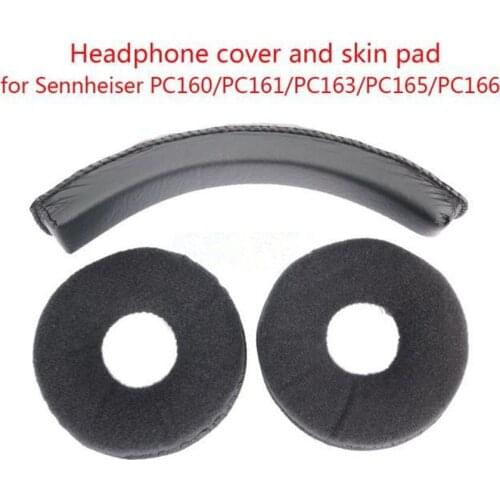 Replacement Earpads Ear Pads Ear Cushion with Headband for Sennheiser PC160 PC161 PC163 PC165 PC166 Headphones Earphone Headset