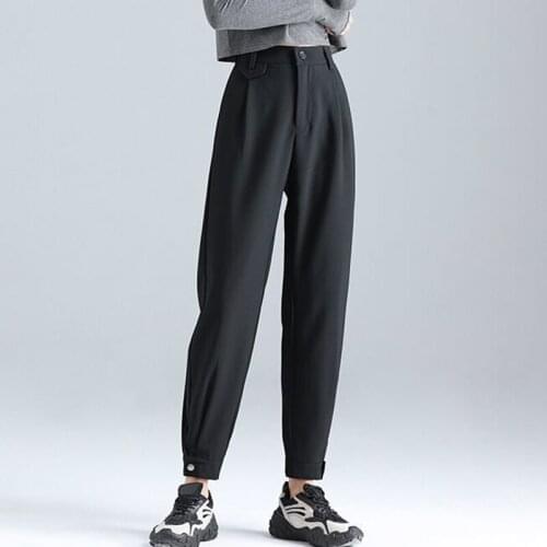 Women Classic High Waist Pants Office Suit Pants Korean Trousers Harajuku Pleated Pants Streetwear Women Clothing 3021542