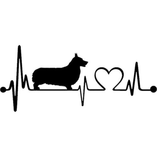 1 Pcs Car Sticker 3D Pembroke Welsh Corgi Heartbeat Dog Funny Sticker on Car Motorcycle Decals Vinly Car Styling 19*8.3CM