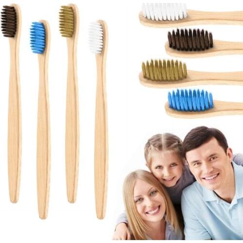 1PC Natural Pure Bamboo Toothbrush Eco Friendly Wooden Tooth Brush Soft Bristle Tip Charcoal Adults Oral Care Toothbrush