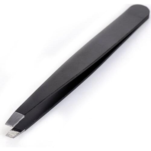 Stainless Steel Eyelash Extension Tweezers Eyebrow Removal Beauty Tool Eyebrow Tweezer Hair Slanted Puller Eye Brow Clips 1Pcs