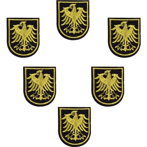 10PCS Eagle Badge Clothing Patches Gold Iron Embroidered Patch Applique Sewing Accessories Stickers on Clothes Jacket Bags Jeans