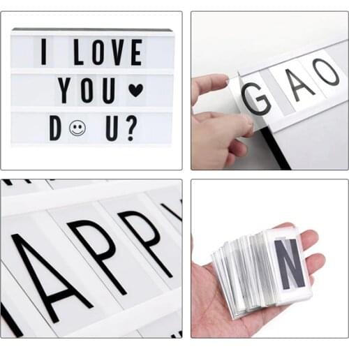 104pcs Cinematic Lightbox Replacement Letters & Numbers Signs black for A4 Light Up Letter Box Sign Message Board 65.4x35mm(LE