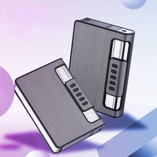 12pcs All-in-one Two-in-one Anti-pressure and Moisture-proof Automatic Cigarettes Case Inflating Lighter Weed Storage Pitillera
