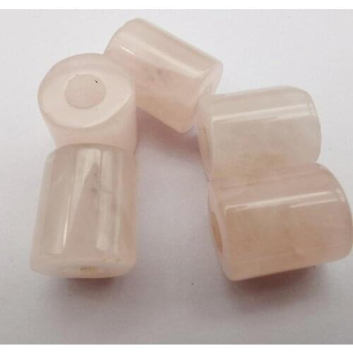 14MM Rose Crystal Stone Big Hole Loose Beads Cylinder Pendant Jewelry For Woman Gift Bracelet Necklace Findings (5 pcs/lot) H271